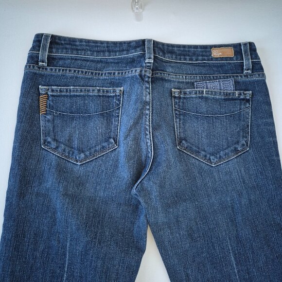 Blue Straight Leg Jeans with Distressed Details and Fading - Picture 5 of 7